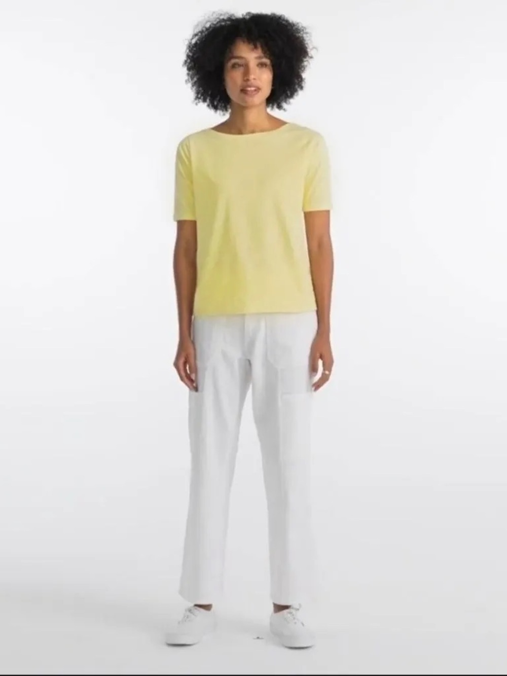 Lands' End Short Sleeve Tee in Light Yellow